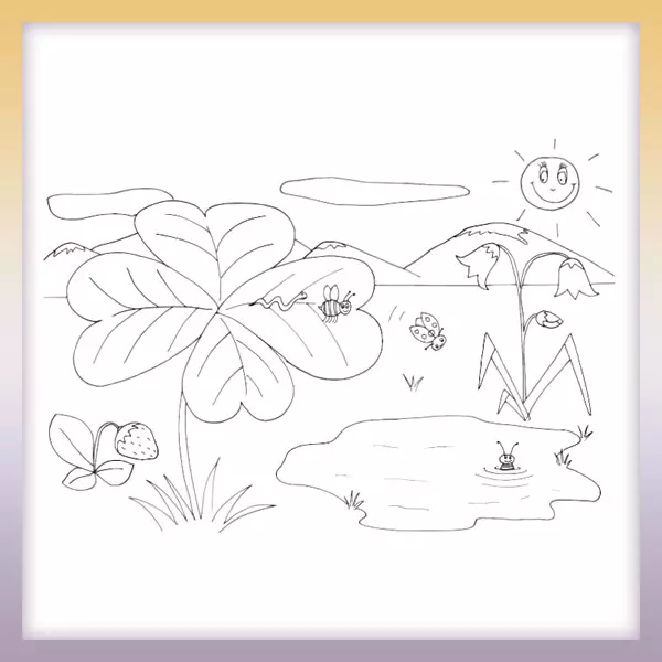 Verano en el prado - Dibujos para colorear