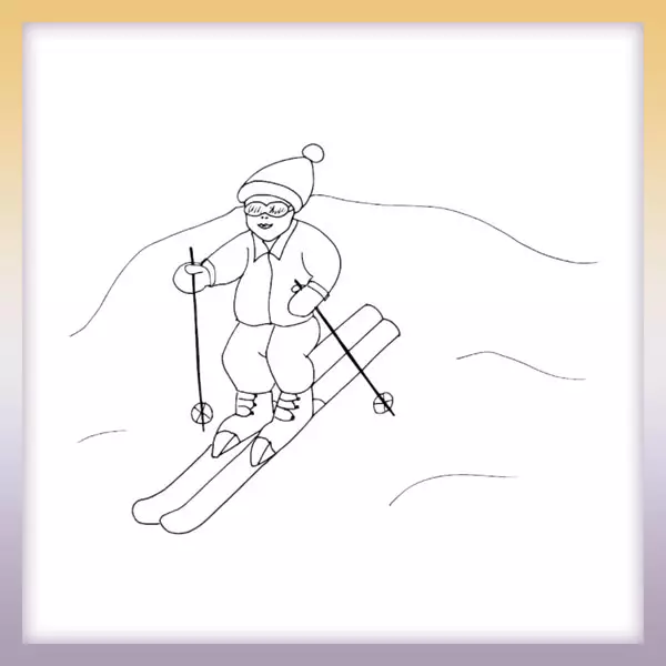Esquiador - Dibujos para colorear
