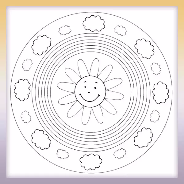 Mandala - un arcoiris - Dibujos para colorear