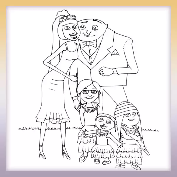 Gru con familia - Minions - Dibujos para colorear