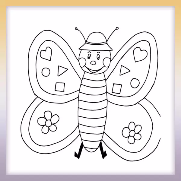 Mariposa con sombrero - Dibujos para colorear