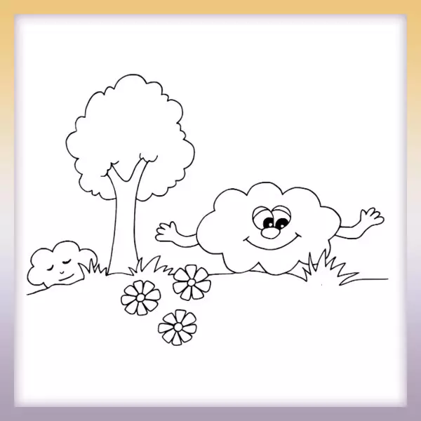 Nube en el prado - Dibujos para colorear