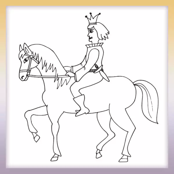 Príncipe a caballo - Dibujos para colorear