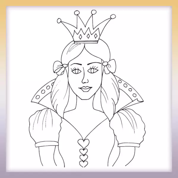 Princesa con corona - Dibujos para colorear