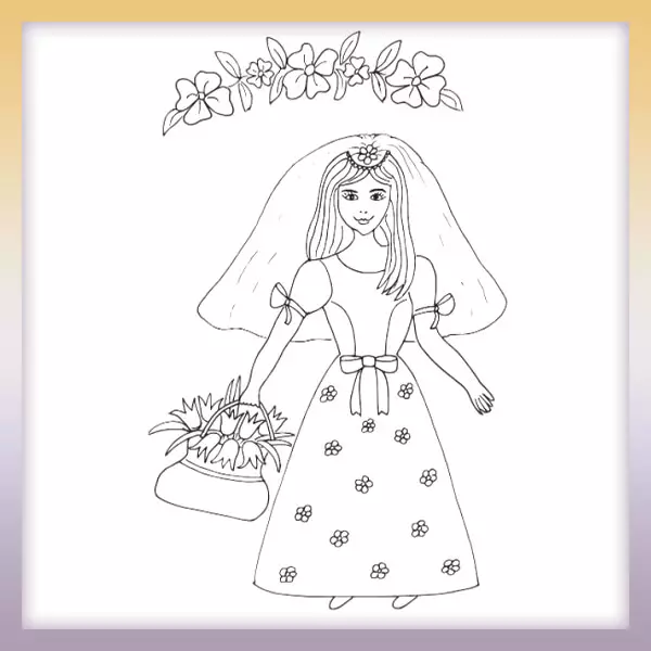 Princesa en un vestido - Dibujos para colorear