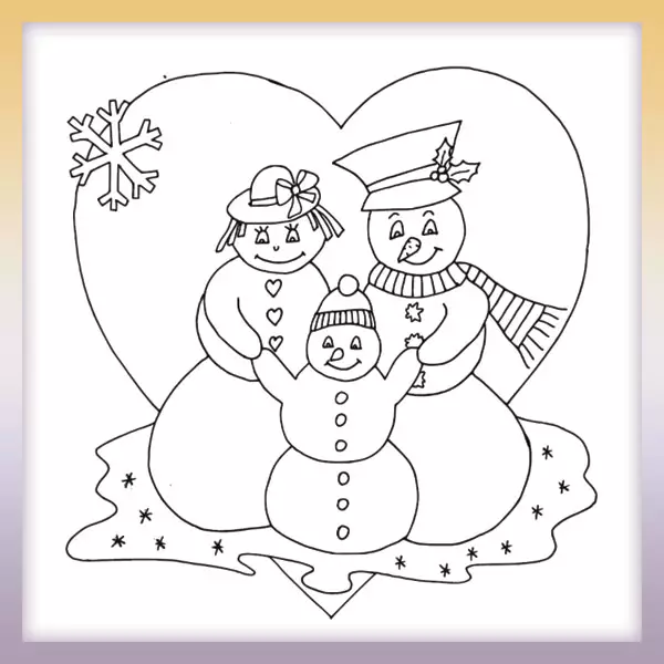 Familia de muñeco de nieve - Dibujos para colorear