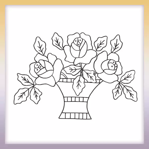 Rosas en un florero - Dibujos para colorear