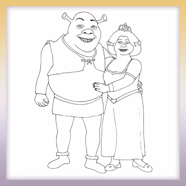 Shrek y Fiona - Dibujos para colorear
