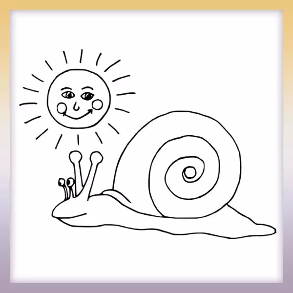 Caracol y sol - Dibujos para colorear