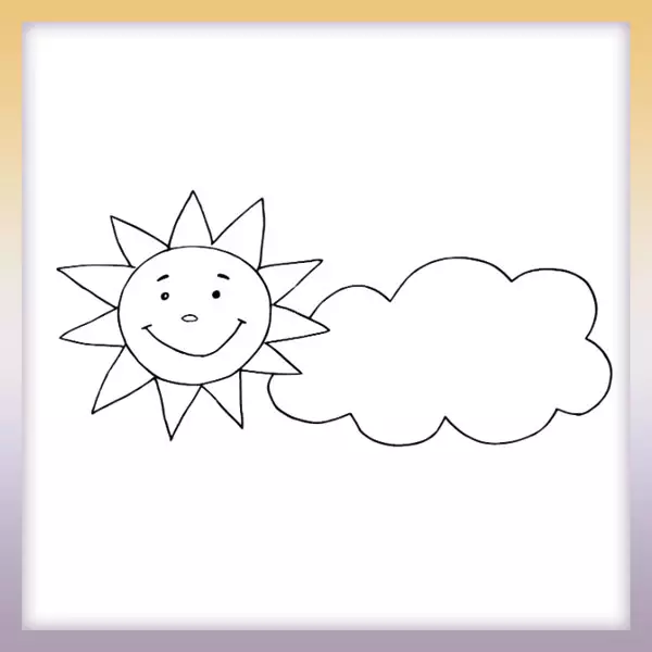 Sol y nube - Dibujos para colorear