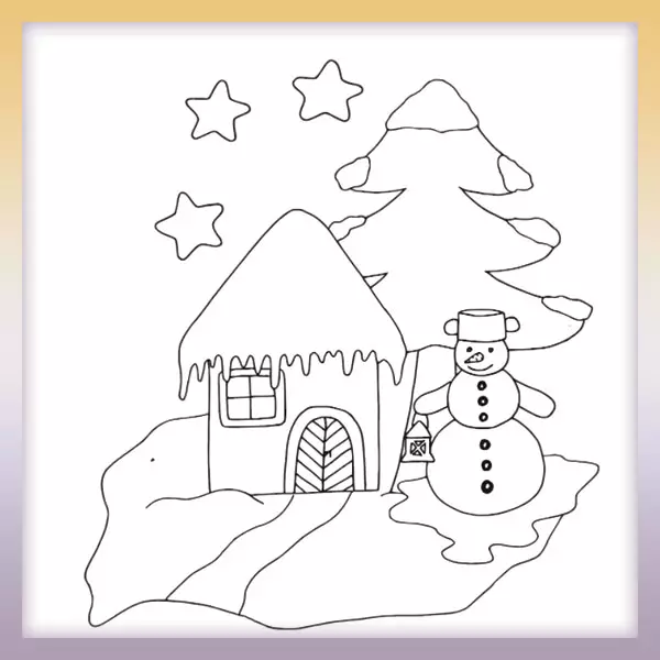 Muñeco de nieve por la casa - Dibujos para colorear