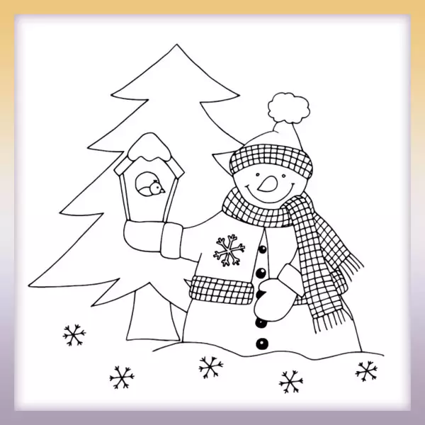 Muñeco de nieve con bufanda - Dibujos para colorear