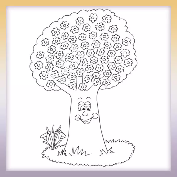 Árbol con flores - Dibujos para colorear