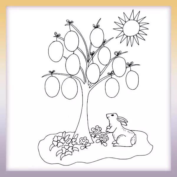 Árbol con huevos - Dibujos para colorear
