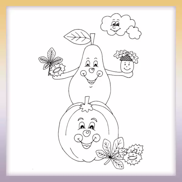 Calabaza y pera - Dibujos para colorear