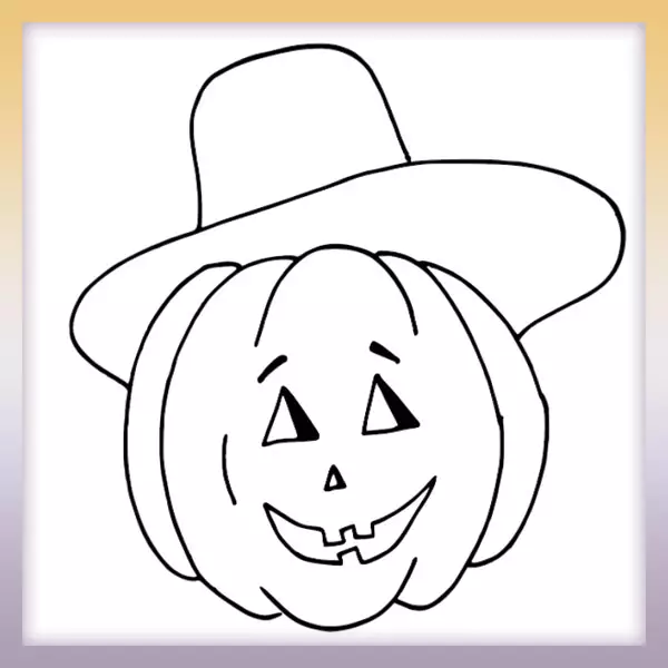 Calabaza en un sombrero - Dibujos para colorear