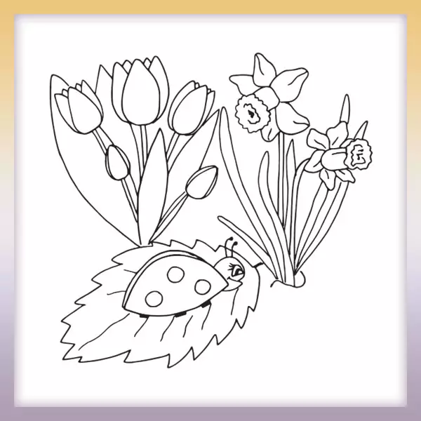 Tulipanes y narcisos - Dibujos para colorear