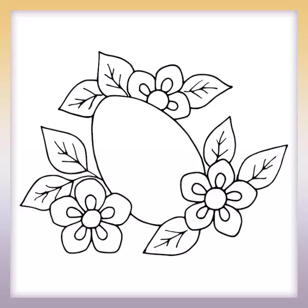 Huevo y flores - Dibujos para colorear