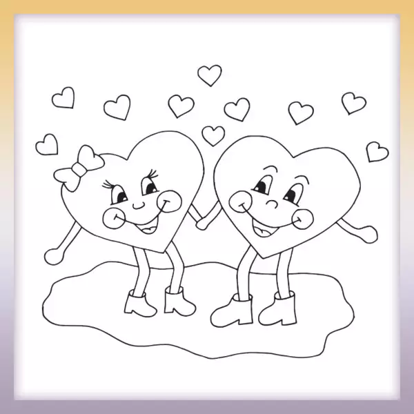 Corazones de San Valentín - Dibujos para colorear