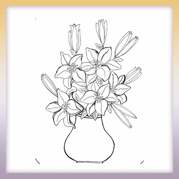 Florero con flores - Dibujos para colorear