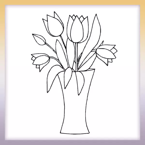 Florero con tulipanes - Dibujos para colorear