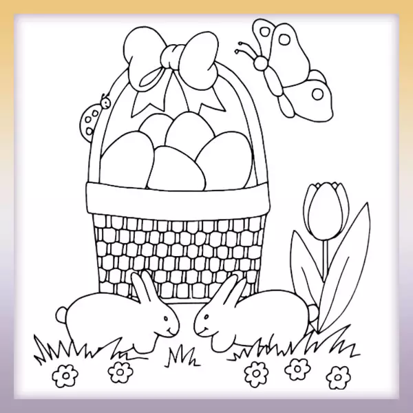 canasta de Pascua - Dibujos para colorear