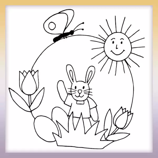 conejo de Pascua - Dibujos para colorear