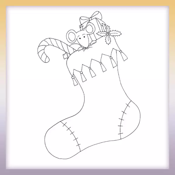 calcetín navideño - Dibujos para colorear