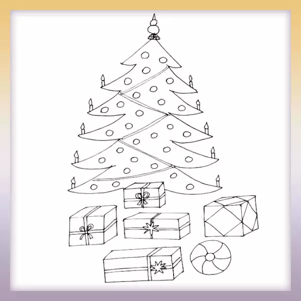 Arbol de navidad con regalos - Dibujos para colorear