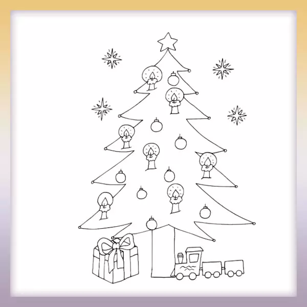 Arbol de navidad con estrella - Dibujos para colorear