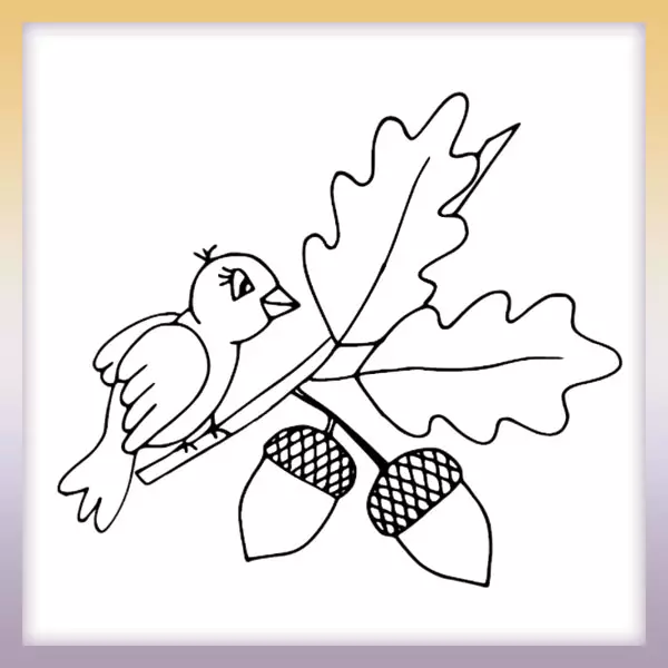 Pájaro en una rama - Dibujos para colorear