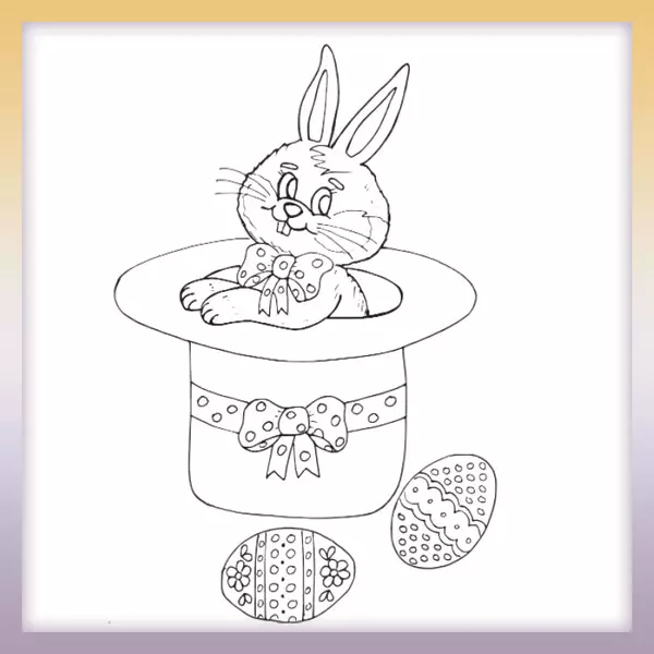 Conejo con sombrero - Dibujos para colorear