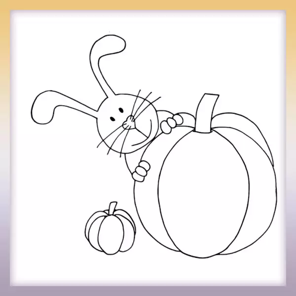 Conejo con calabaza - Dibujos para colorear