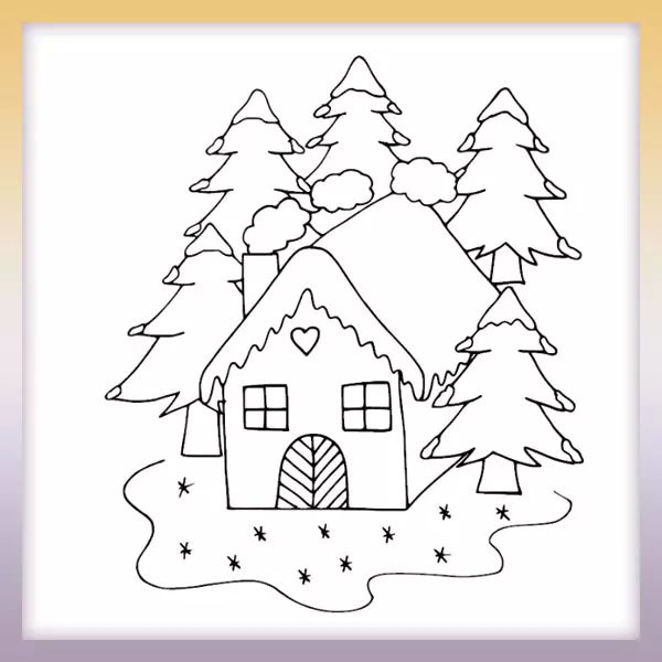 Casa nevada - Dibujos para colorear