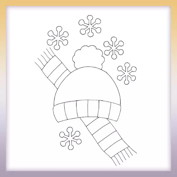 Gorro y bufanda de invierno - Dibujos para colorear