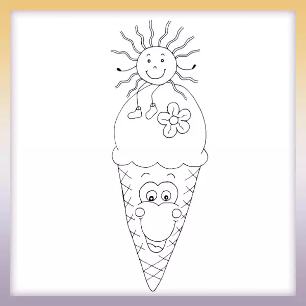 Helado y sol - Dibujos para colorear